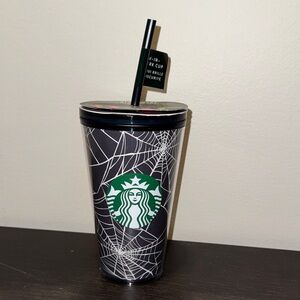 Starbucks Gray Spiderweb Tumbler with Green Logo